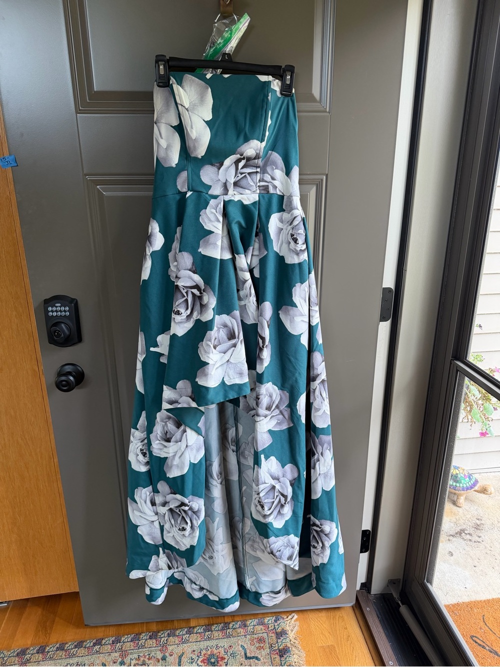 Speechless Teal Floral High-Low Girls Dress, Size 15